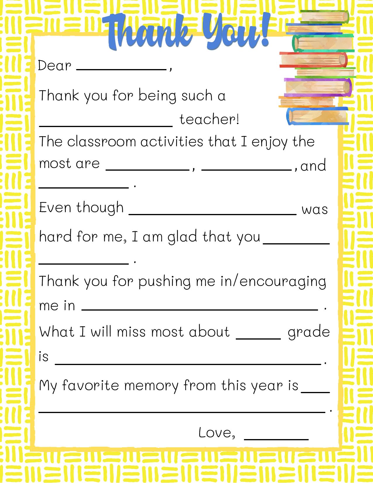 Teacher Appreciation Letter Template And Gift Tag
